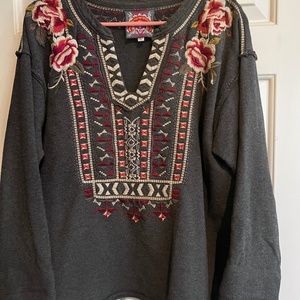 Johnny Was embroidered sweater